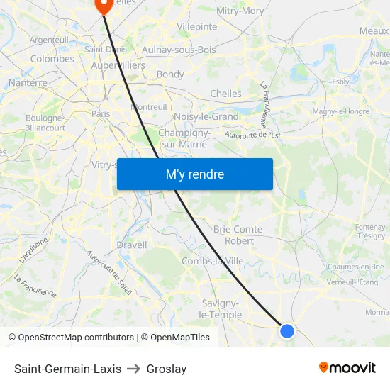 Saint-Germain-Laxis to Groslay map