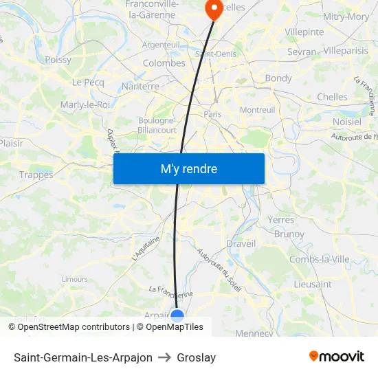 Saint-Germain-Les-Arpajon to Groslay map