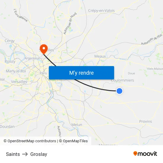 Saints to Groslay map