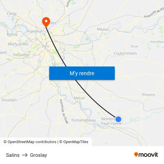 Salins to Groslay map