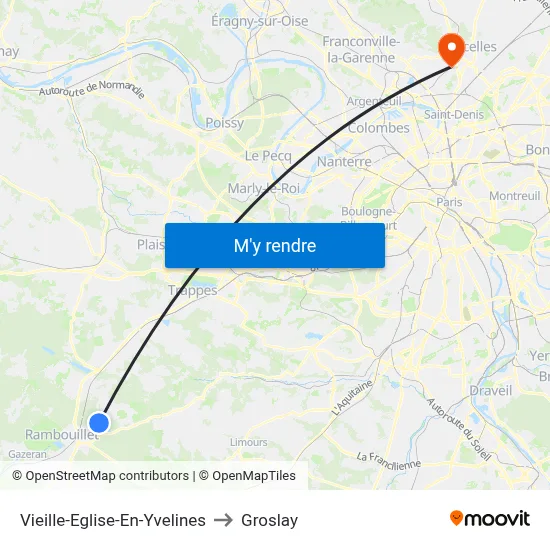 Vieille-Eglise-En-Yvelines to Groslay map