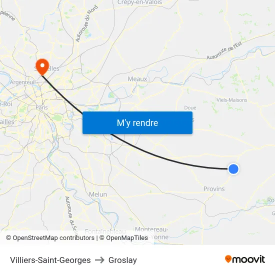 Villiers-Saint-Georges to Groslay map