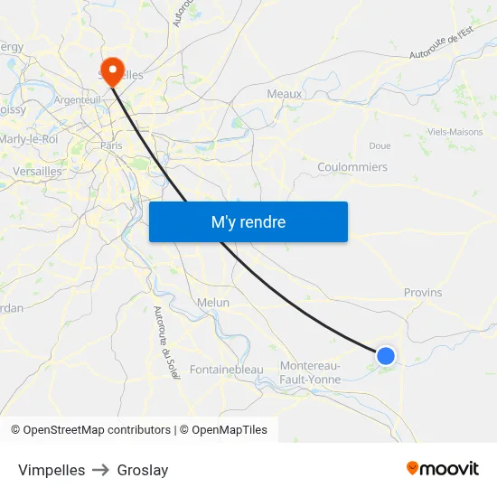 Vimpelles to Groslay map