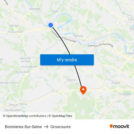 Bonnieres-Sur-Seine to Grosrouvre map
