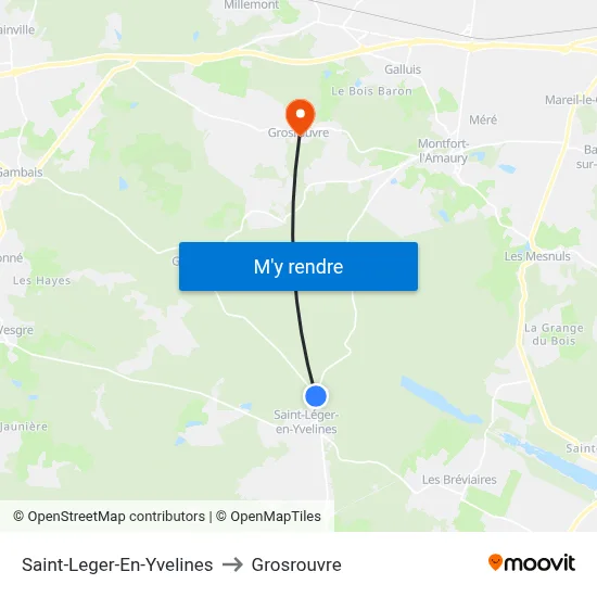 Saint-Leger-En-Yvelines to Grosrouvre map