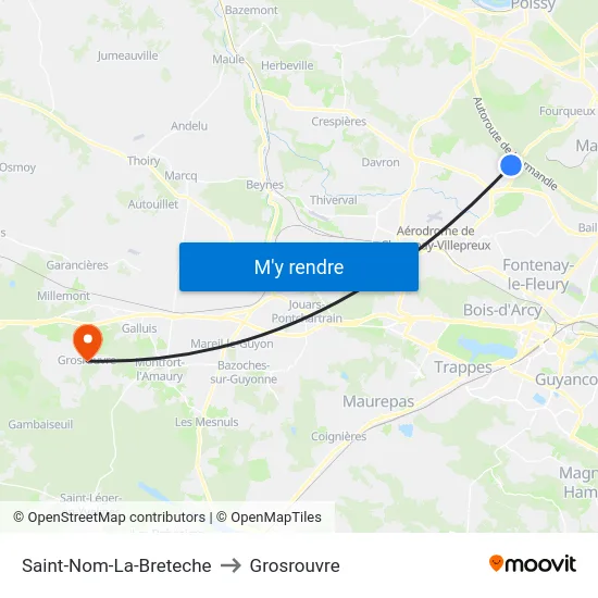 Saint-Nom-La-Breteche to Grosrouvre map