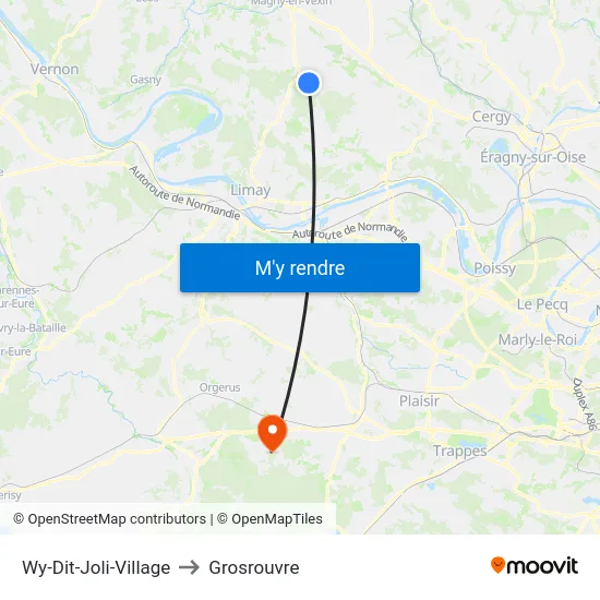Wy-Dit-Joli-Village to Grosrouvre map