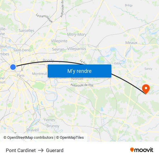 Pont Cardinet to Guerard map