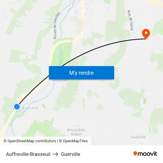 Auffreville-Brasseuil to Guerville map