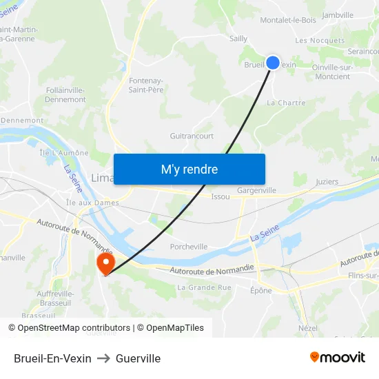 Brueil-En-Vexin to Guerville map