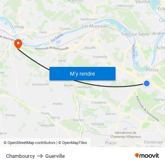 Chambourcy to Guerville map