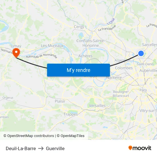 Deuil-La-Barre to Guerville map