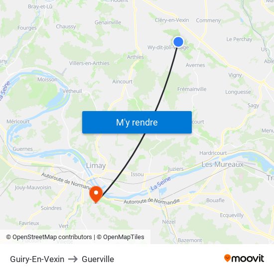 Guiry-En-Vexin to Guerville map