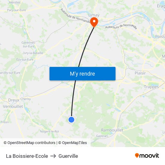 La Boissiere-Ecole to Guerville map