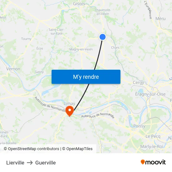 Lierville to Guerville map