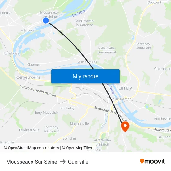 Mousseaux-Sur-Seine to Guerville map
