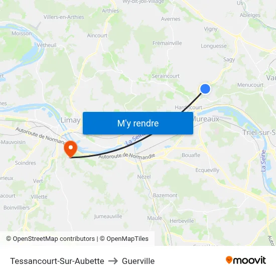 Tessancourt-Sur-Aubette to Guerville map
