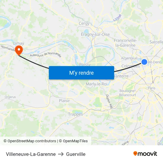 Villeneuve-La-Garenne to Guerville map