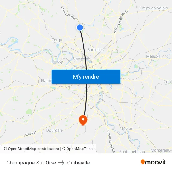 Champagne-Sur-Oise to Guibeville map