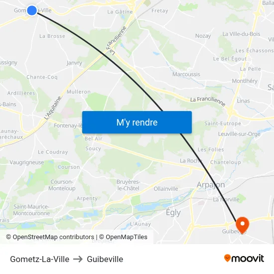 Gometz-La-Ville to Guibeville map