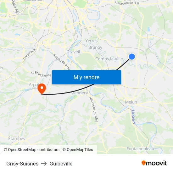 Grisy-Suisnes to Guibeville map