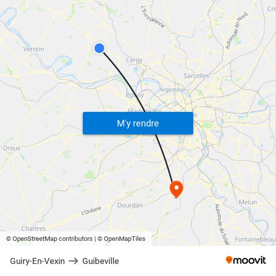 Guiry-En-Vexin to Guibeville map