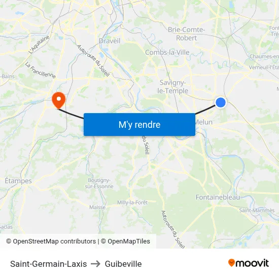 Saint-Germain-Laxis to Guibeville map