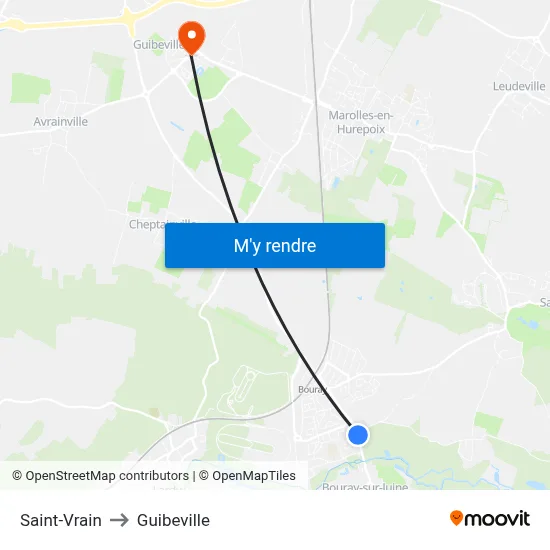 Saint-Vrain to Guibeville map