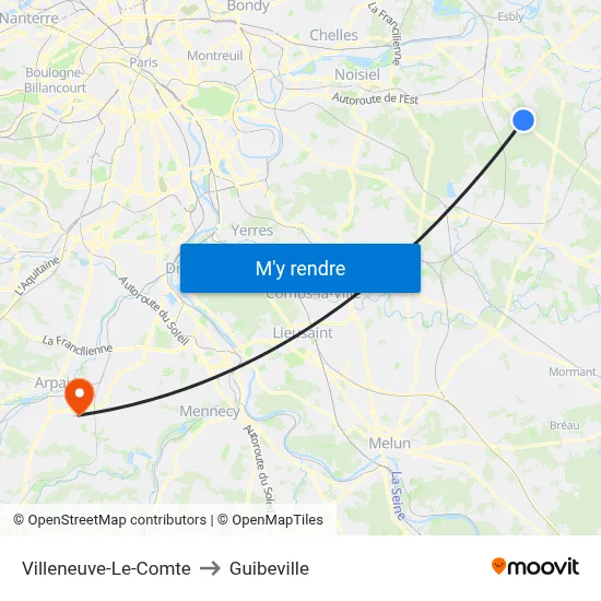 Villeneuve-Le-Comte to Guibeville map