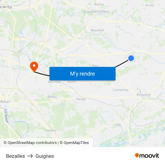 Bezalles to Guignes map