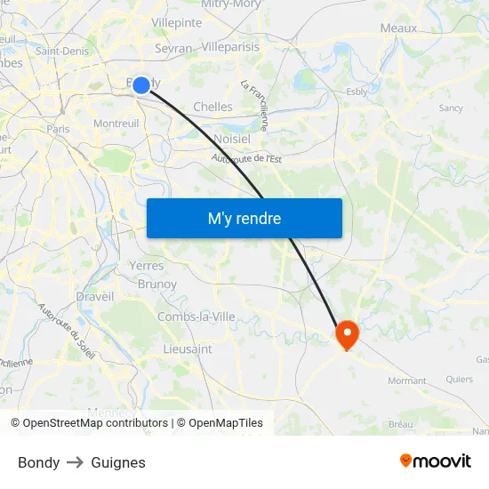 Bondy to Guignes map