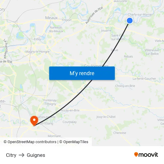Citry to Guignes map