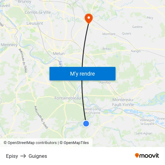 Episy to Guignes map