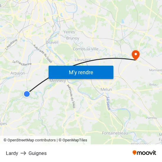Lardy to Guignes map