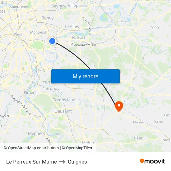 Le Perreux-Sur-Marne to Guignes map