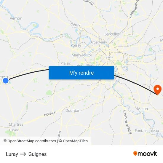 Luray to Guignes map