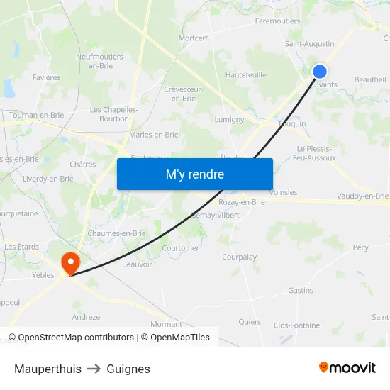 Mauperthuis to Guignes map