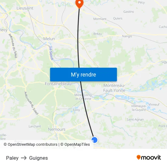 Paley to Guignes map