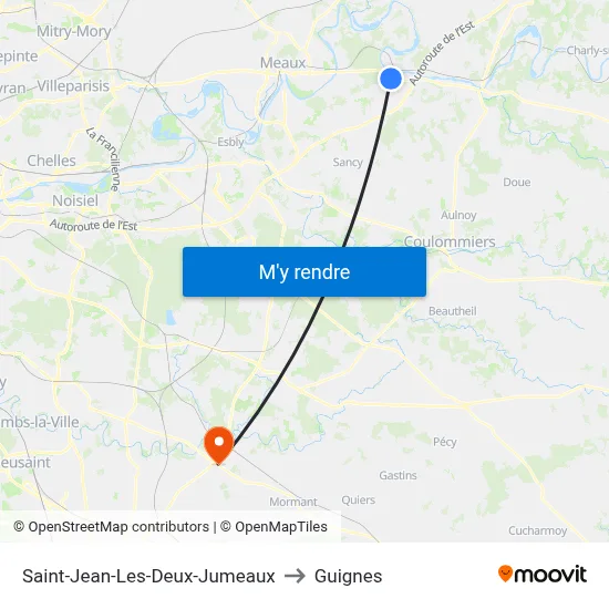 Saint-Jean-Les-Deux-Jumeaux to Guignes map