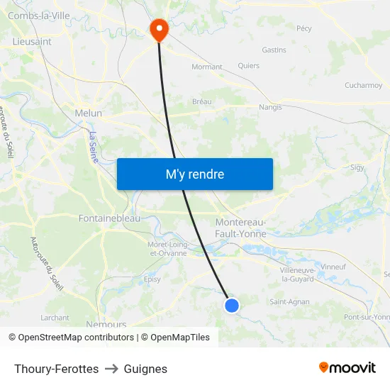 Thoury-Ferottes to Guignes map