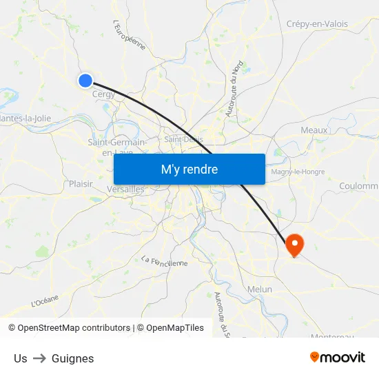 Us to Guignes map