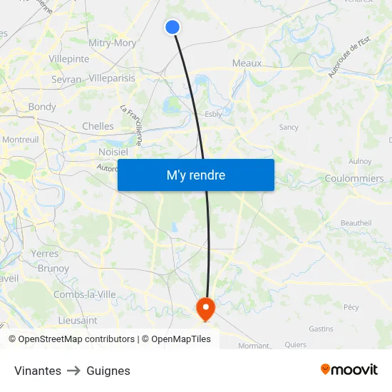 Vinantes to Guignes map