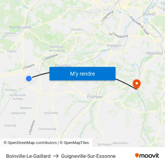 Boinville-Le-Gaillard to Guigneville-Sur-Essonne map