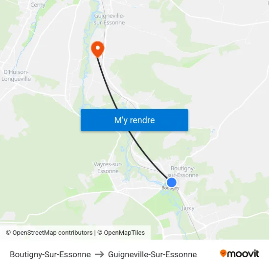 Boutigny-Sur-Essonne to Guigneville-Sur-Essonne map
