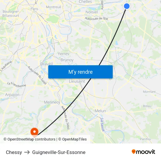 Chessy to Guigneville-Sur-Essonne map