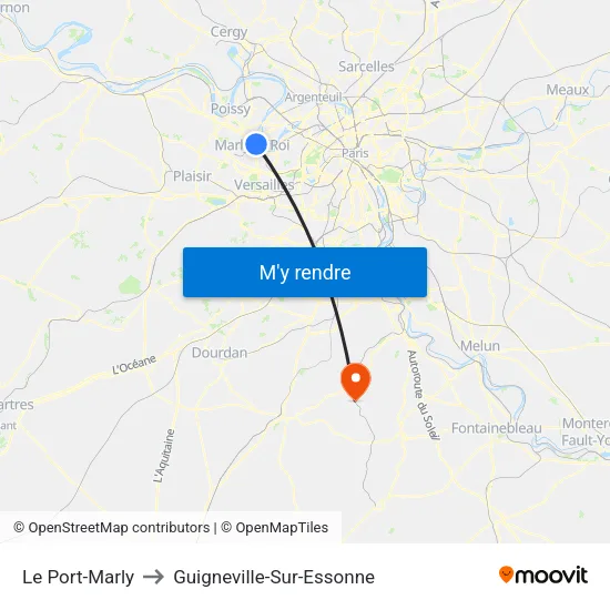 Le Port-Marly to Guigneville-Sur-Essonne map