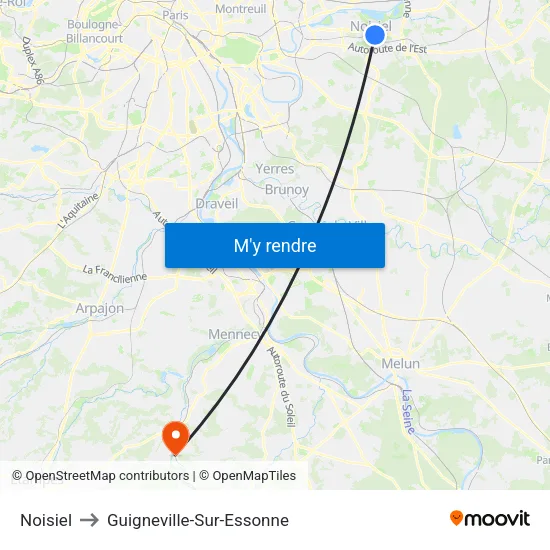 Noisiel to Guigneville-Sur-Essonne map