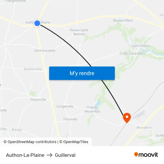 Authon-La-Plaine to Guillerval map