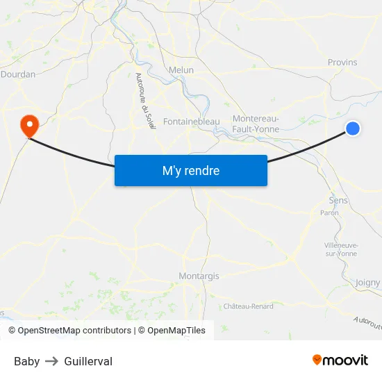 Baby to Guillerval map