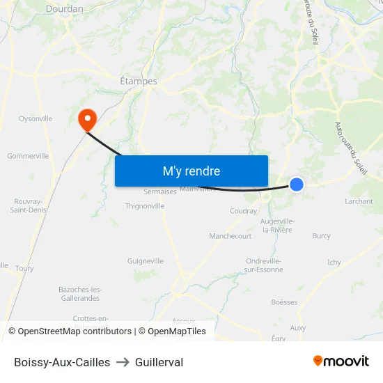 Boissy-Aux-Cailles to Guillerval map